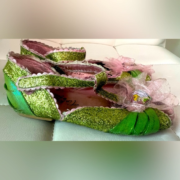 Disney TinkerBell Lime Neon Green costume shoes Limited Edition Toddler sz 9/10 - Picture 5 of 7